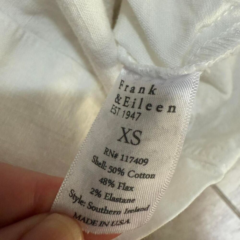 Frank Eileen Southern Ireland White Linen Utility Mini Shirt Dress coastal XS - Picture 6 of 6
